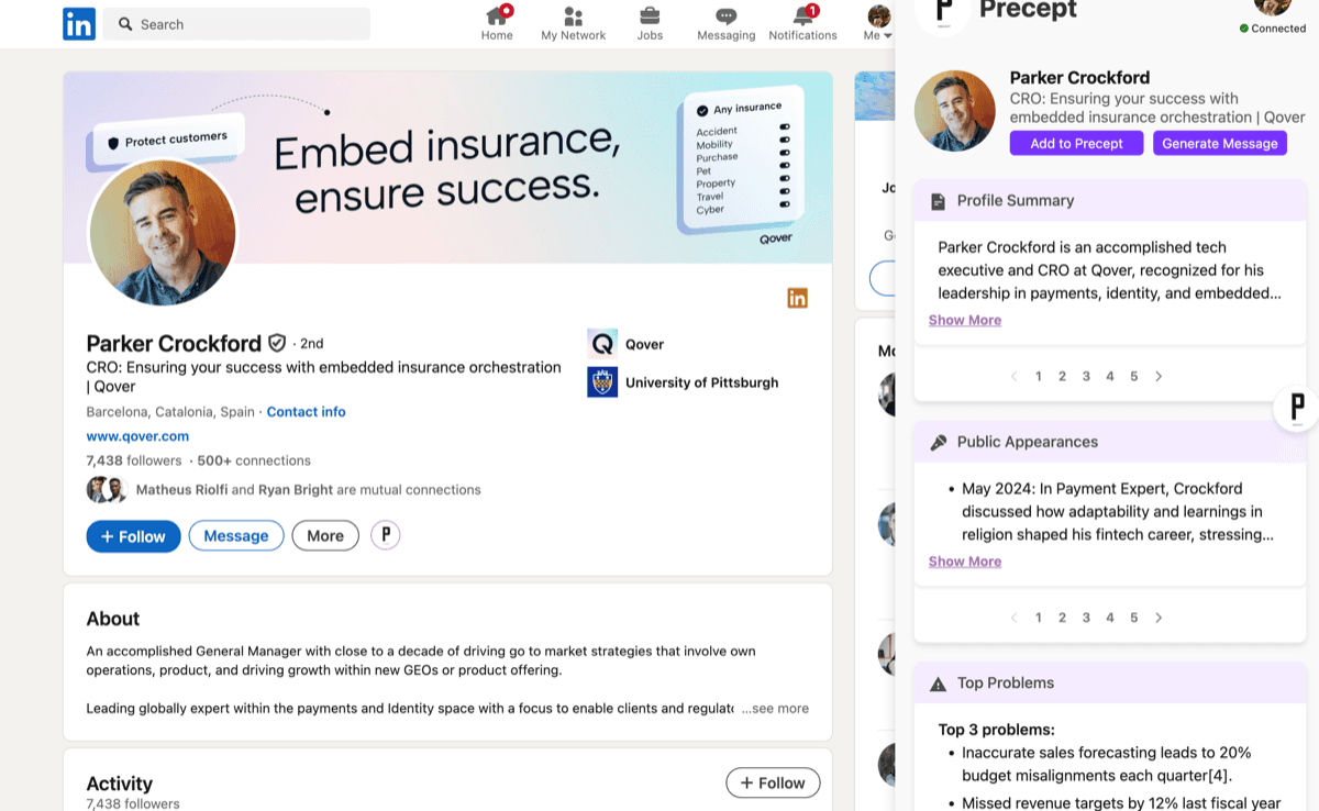 Precept AI generated messaging